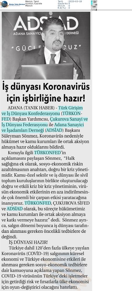 TÜRKONFED Coronavirus Basin Aciklamasi Medya Yansimalari 16 Mart 2020 - 30