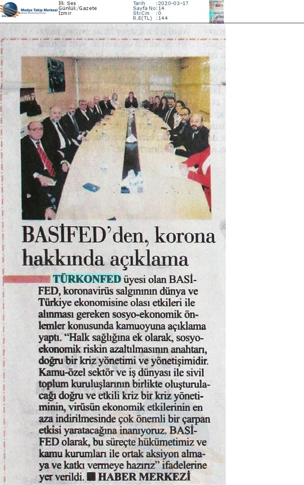 TÜRKONFED Coronavirus Basin Aciklamasi Medya Yansimalari 16 Mart 2020 - 31