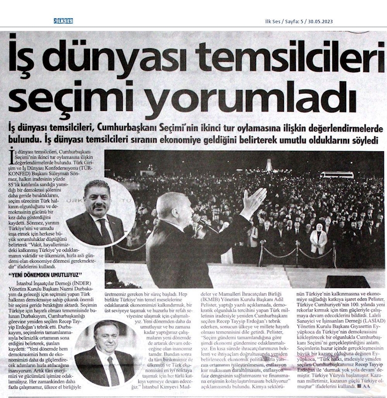 TÜRKONFED Cumhurbaskanligi Secim Sonucu Basin Aciklamasi 29 Mayis 2023 - 12
