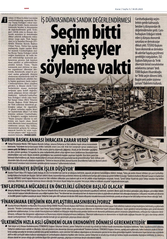 TÜRKONFED Cumhurbaskanligi Secim Sonucu Basin Aciklamasi 29 Mayis 2023 - 14