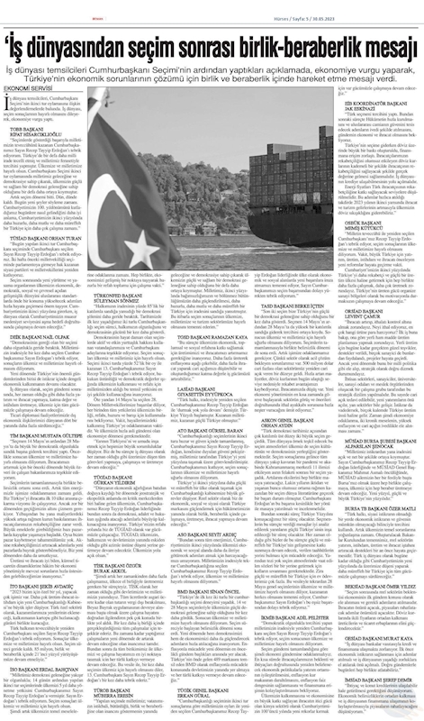 TÜRKONFED Cumhurbaskanligi Secim Sonucu Basin Aciklamasi 29 Mayis 2023 - 28