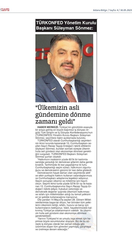 TÜRKONFED Cumhurbaskanligi Secim Sonucu Basin Aciklamasi 29 Mayis 2023 - 31