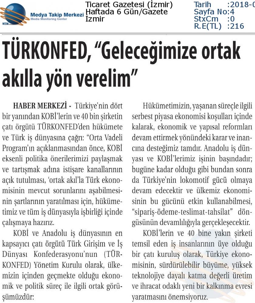 TÜRKONFED Den Hukumete Ve Turk Is Dunyasina Cagri Medya Yansimalari 14 Agustos 2018 - 8