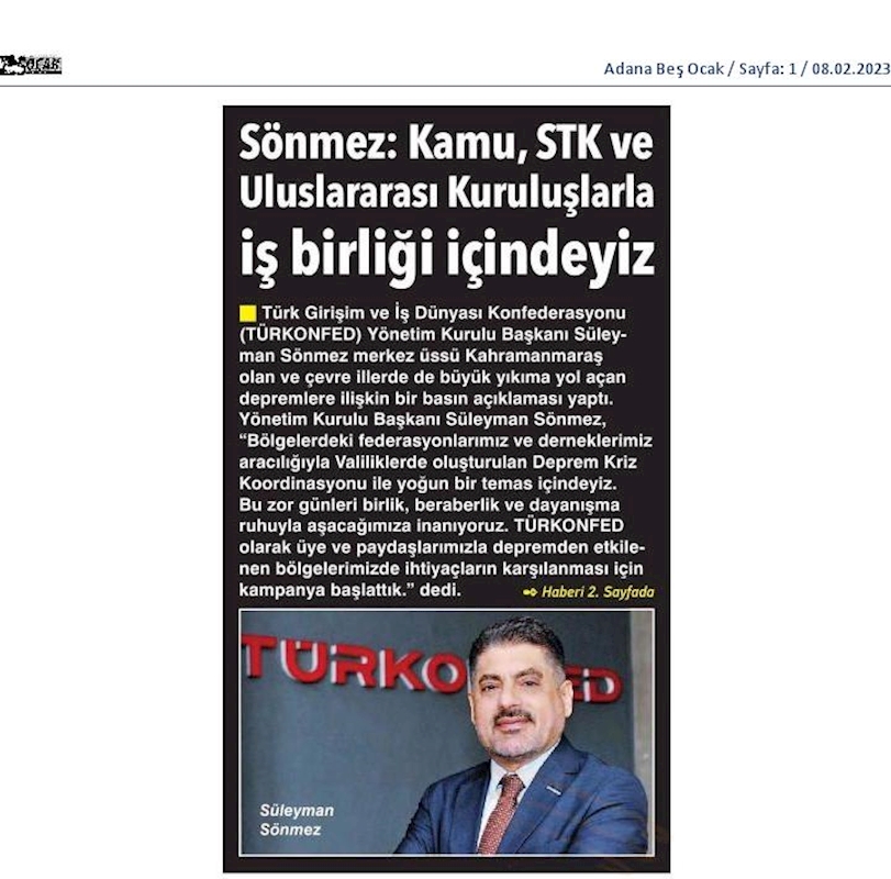 TÜRKONFED Deprem Basin Aciklamasi 6 Subat 2023 - 8