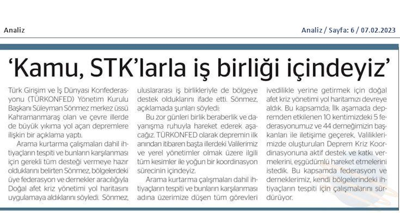 TÜRKONFED Deprem Basin Aciklamasi 6 Subat 2023 - 15