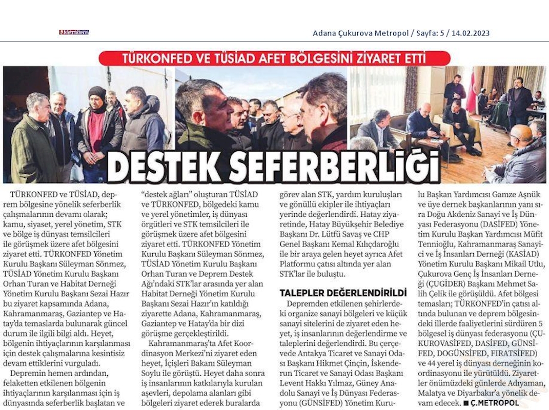 TÜRKONFED Deprem Basin Bulteni 14022023 - 17