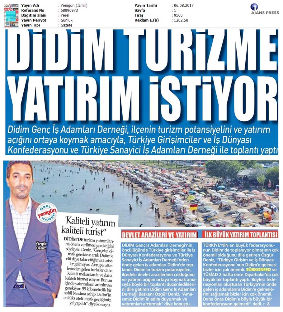 TÜRKONFED Didim Giad Toplantısı Medya Yansimalari Didim 6 Agustos 2017 - 9