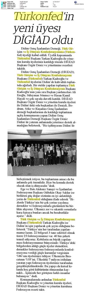 TÜRKONFED Didim Giad Toplantısı Medya Yansimalari Didim 6 Agustos 2017 - 13