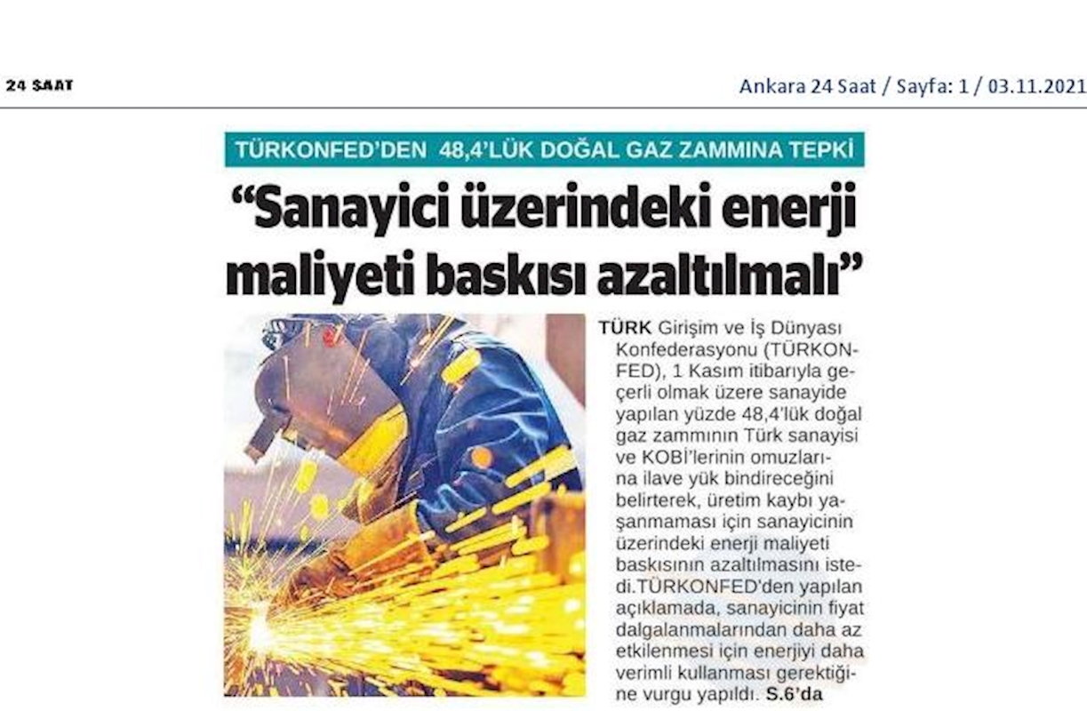 TÜRKONFED Dogal Gaz Zammi 2 Kasim 2021 - 9