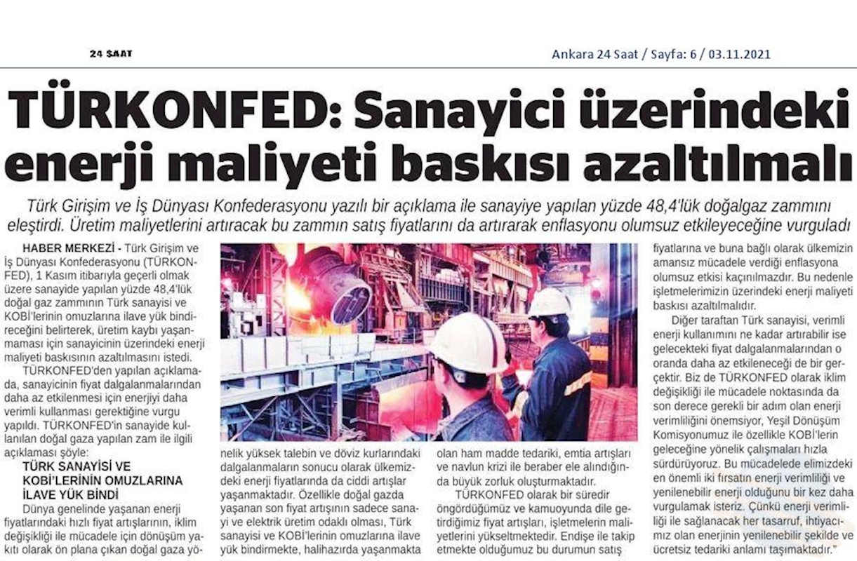 TÜRKONFED Dogal Gaz Zammi 2 Kasim 2021 - 20