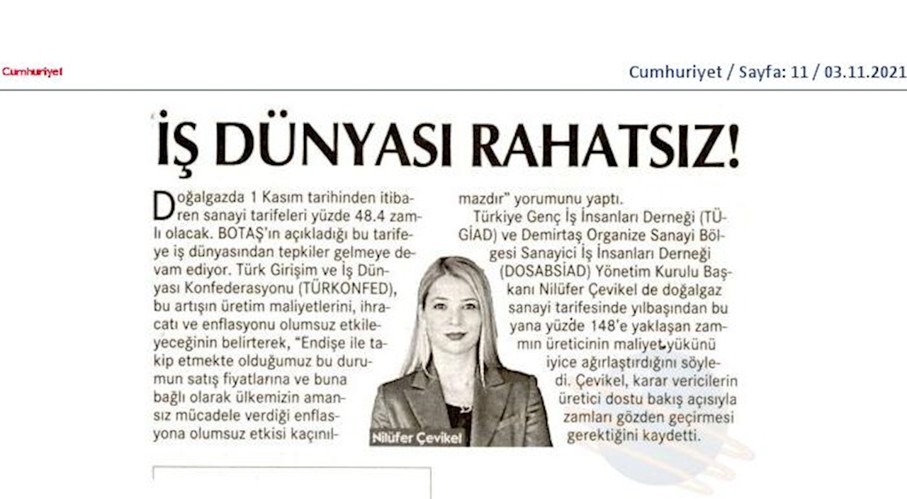 TÜRKONFED Dogal Gaz Zammi 2 Kasim 2021 - 21
