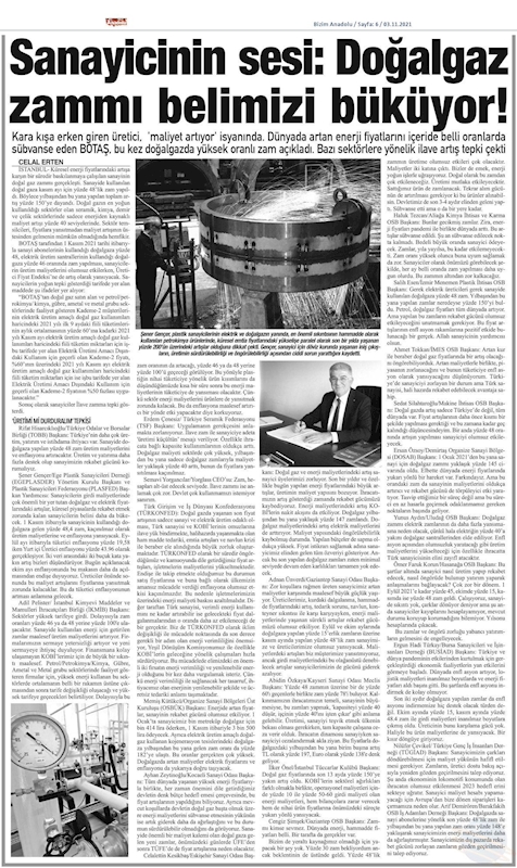 TÜRKONFED Dogal Gaz Zammi 2 Kasim 2021 - 23