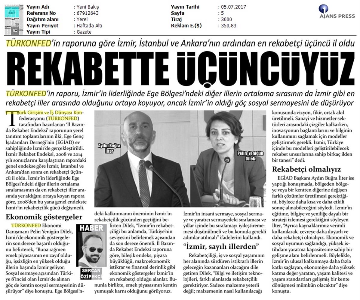 TÜRKONFED Egiad Izmir Rekabet Endeksi Toplantısı Son Medya Yansimalari 5 Temmuz 2017 - 4