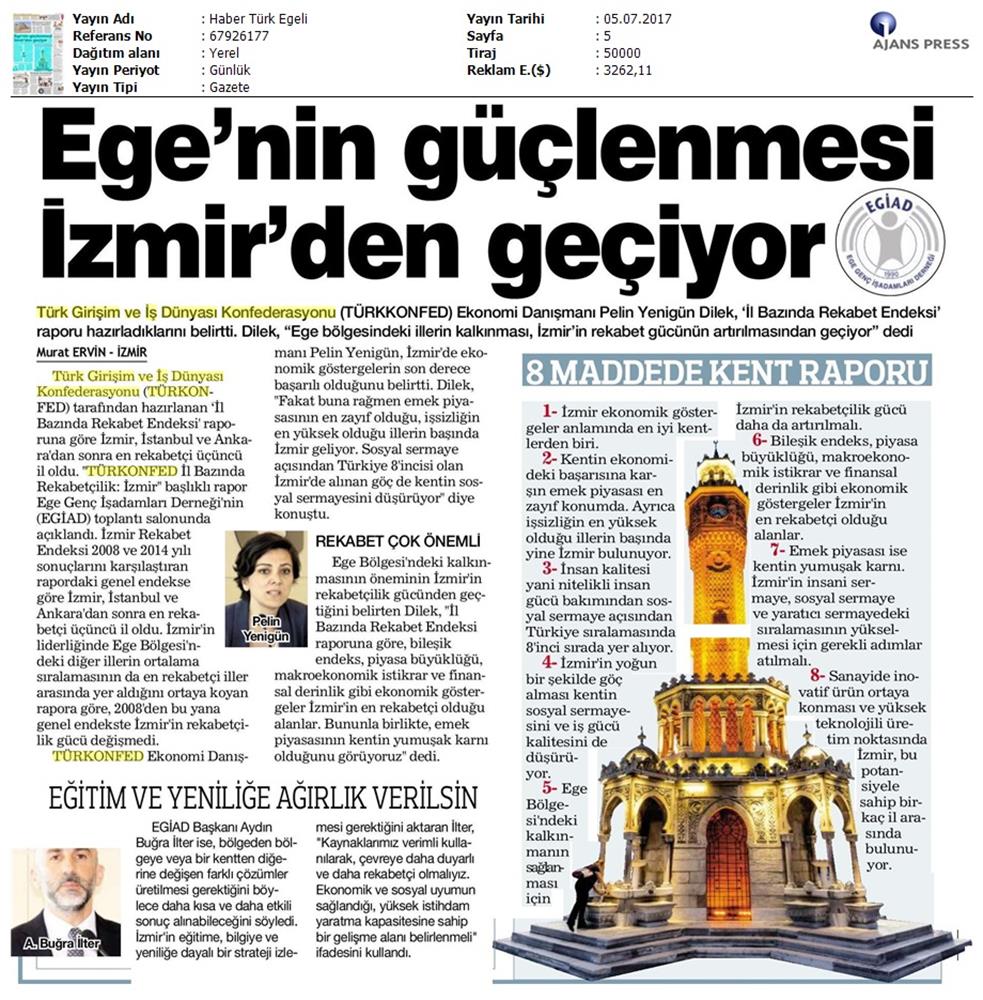TÜRKONFED Egiad Izmir Rekabet Endeksi Toplantısı Son Medya Yansimalari 5 Temmuz 2017 - 10