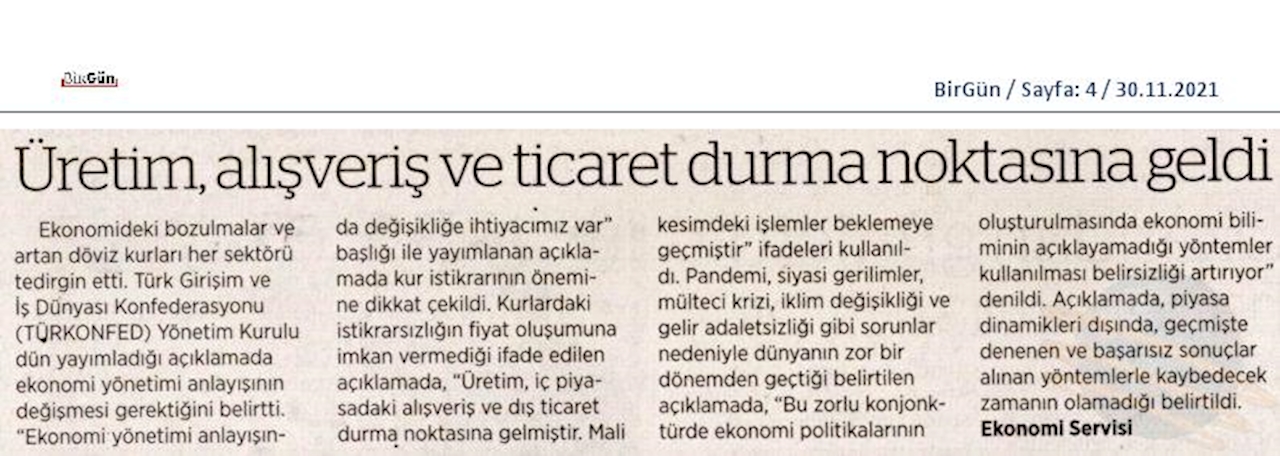 TÜRKONFED Ekonomi Basin Aciklamasi 29 Kasim 2021 - 21