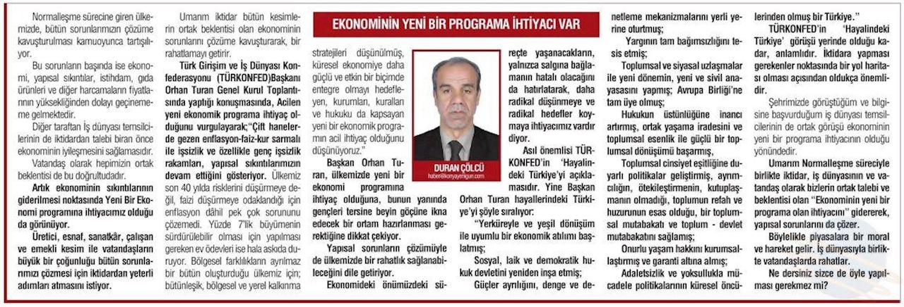 TÜRKONFED Elektrik Ve Dogal Gaz Zamlarina Iliskin Basin Aciklamasi Basin Yansimalari 1 Temmuz 2021 - 5