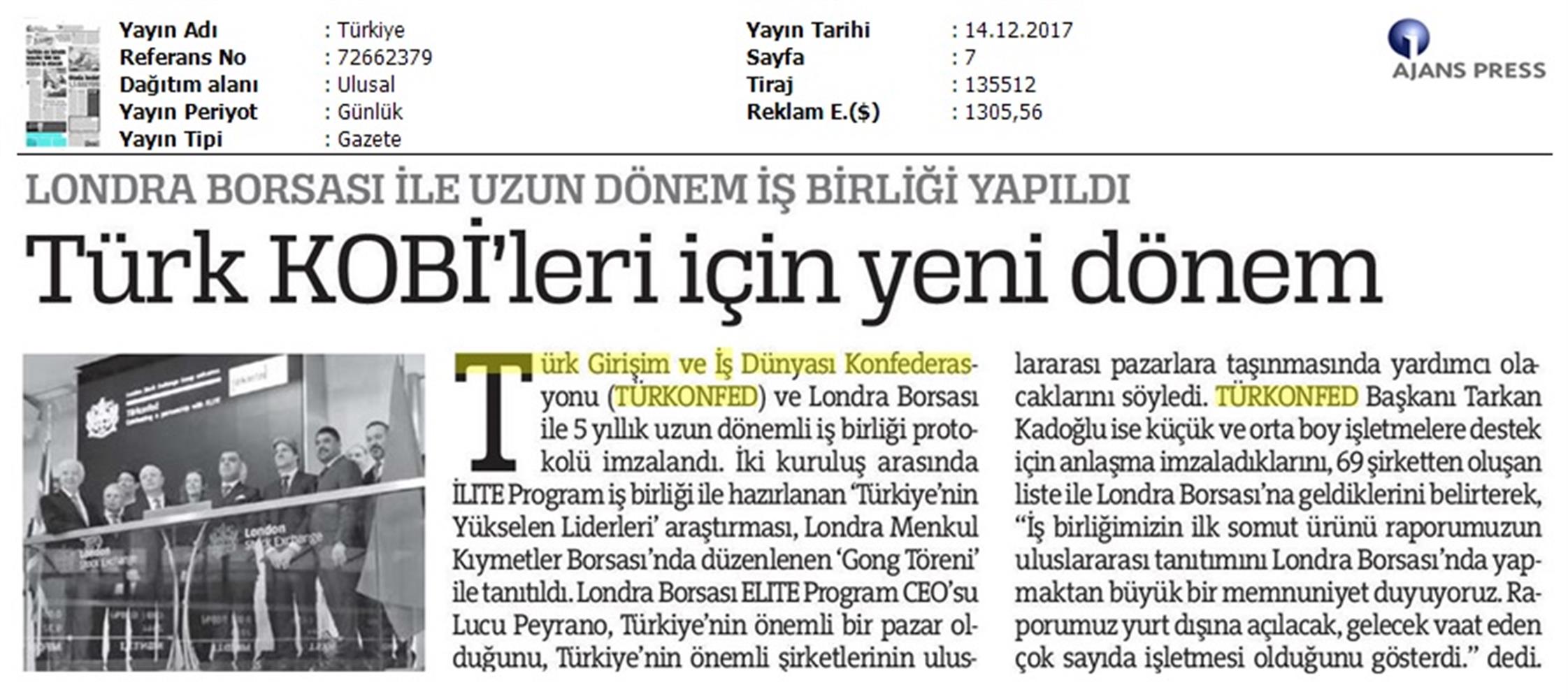 TÜRKONFED Elite Programi Türkiyenin Yukselen Liderleri Raporu Londra Borsasi Tanitimi 15 Aralik 2017 - 1