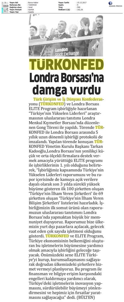 TÜRKONFED Elite Programi Türkiyenin Yukselen Liderleri Raporu Londra Borsasi Tanitimi 15 Aralik 2017 - 4