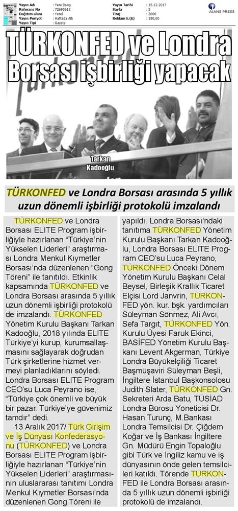 TÜRKONFED Elite Programi Türkiyenin Yukselen Liderleri Raporu Londra Borsasi Tanitimi 15 Aralik 2017 - 11