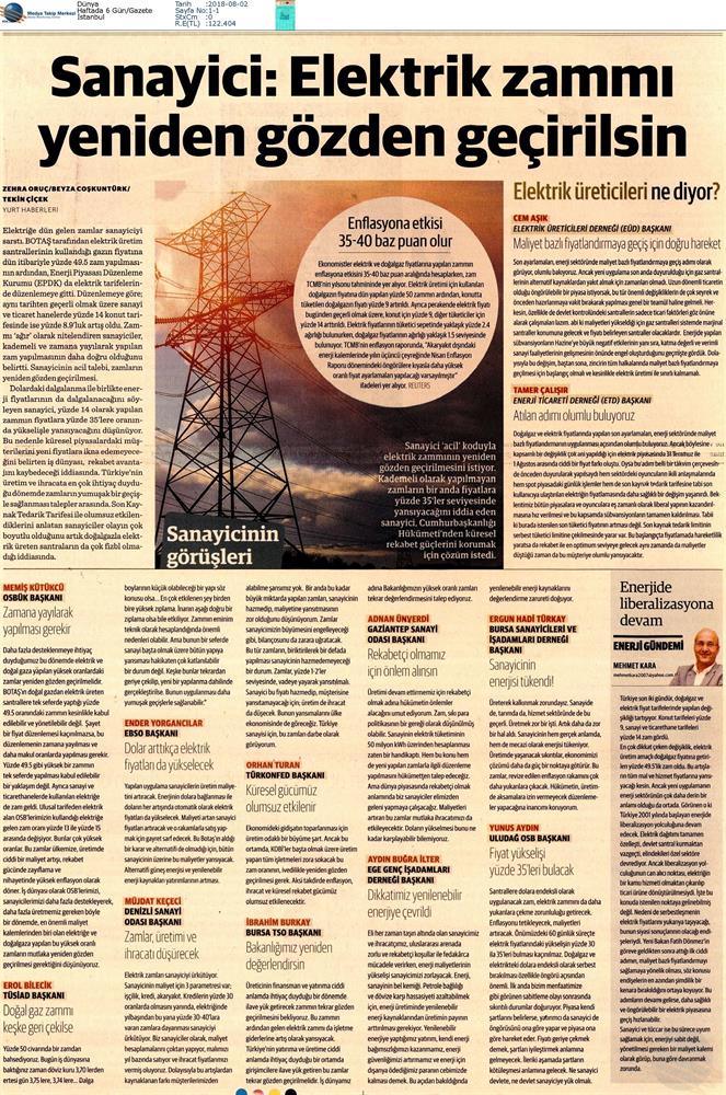TÜRKONFED Enerji Zammi Basin Aciklamasi Medya Yansimalari2 Agustos 2018 - 13