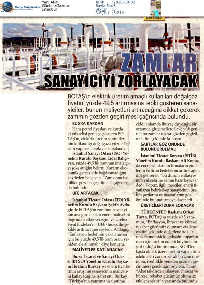 TÜRKONFED Enerji Zammi Basin Aciklamasi Medya Yansimalari2 Agustos 2018 - 15