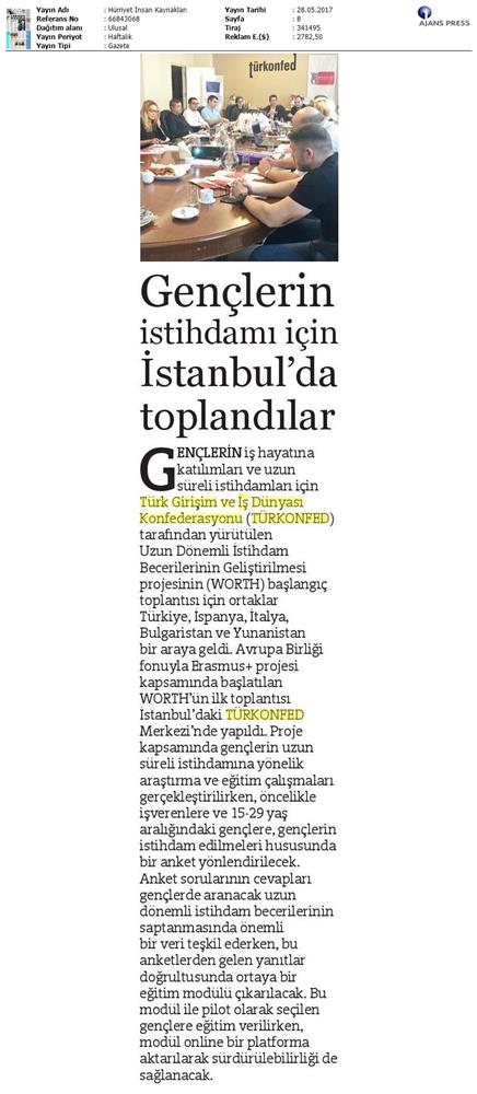 TÜRKONFED Erasmus Worth Projesi Basin Yansimalari 25 Mayis 2017 - 8