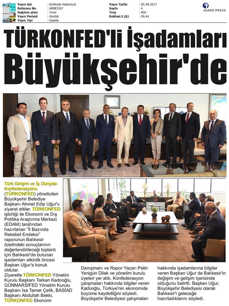 TÜRKONFED Gunmarsifed Türkiye Icin Bir Rekabet Endeksi Rapor Tanitim Toplantısı Medya Yansimalari 5 Agustos 2017 - 7