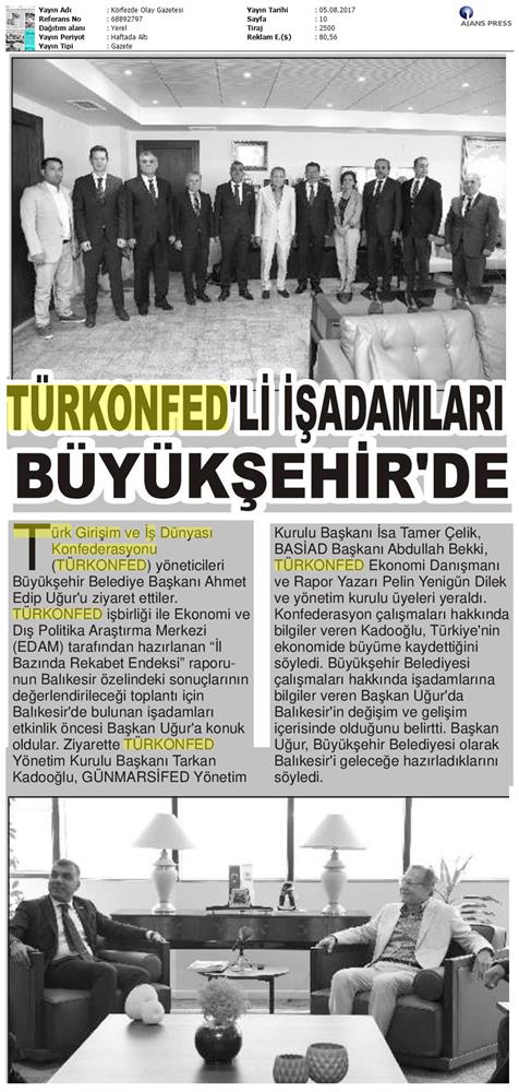TÜRKONFED Gunmarsifed Türkiye Icin Bir Rekabet Endeksi Rapor Tanitim Toplantısı Medya Yansimalari 5 Agustos 2017 - 12