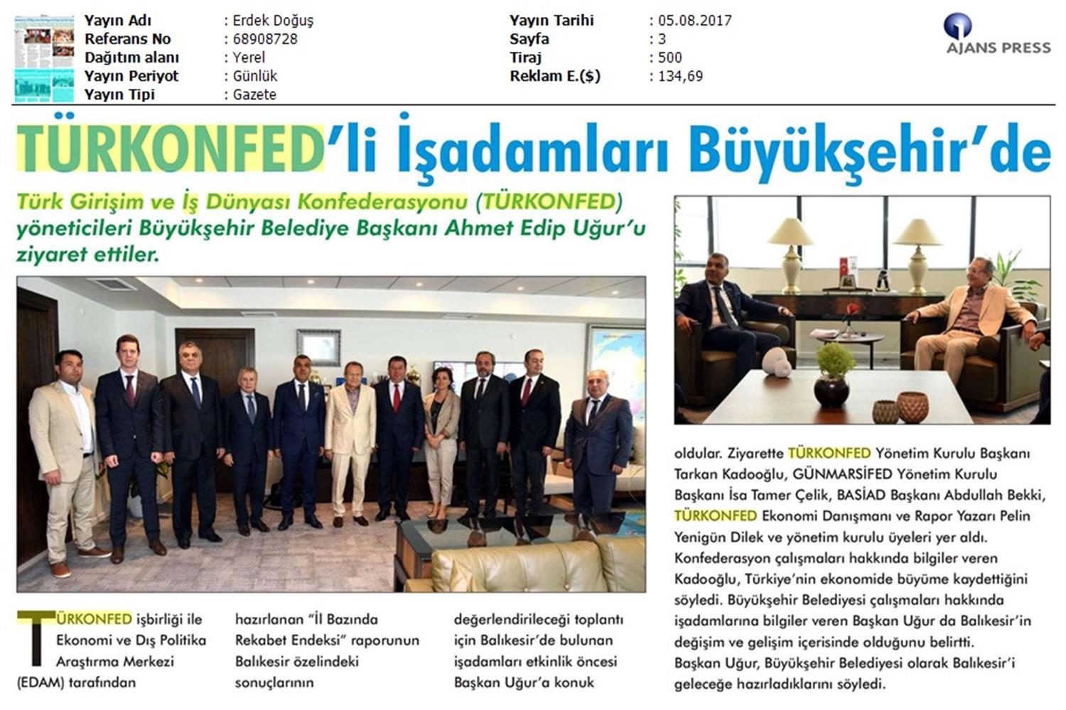 TÜRKONFED Gunmarsifed Türkiye Icin Bir Rekabet Endeksi Rapor Tanitim Toplantısı Medya Yansimalari 5 Agustos 2017 - 13