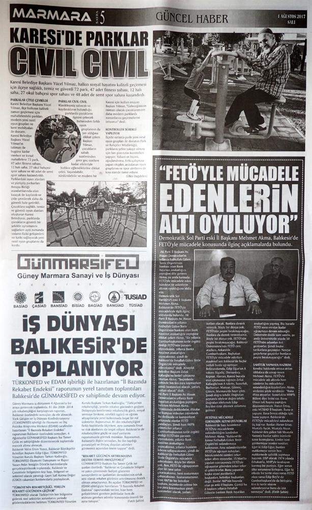 TÜRKONFED Gunmarsifed Türkiye Icin Bir Rekabet Endeksi Rapor Tanitim Toplantısı Medya Yansimalari 5 Agustos 2017 - 30
