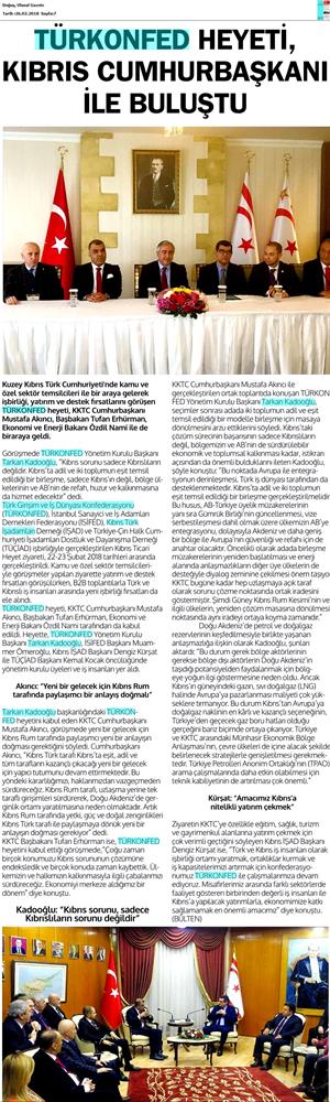 TÜRKONFED Heyeti Kktc Ziyareti Medya Yansimalari 22 24 Subat 2018 Lefkosa - 10