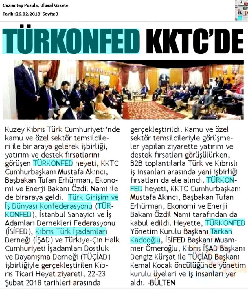 TÜRKONFED Heyeti Kktc Ziyareti Medya Yansimalari 22 24 Subat 2018 Lefkosa - 16