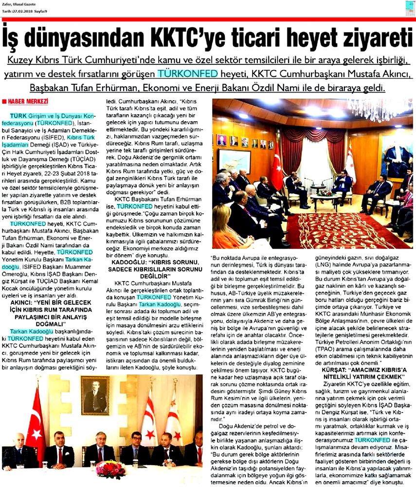 TÜRKONFED Heyeti Kktc Ziyareti Medya Yansimalari 22 24 Subat 2018 Lefkosa - 18