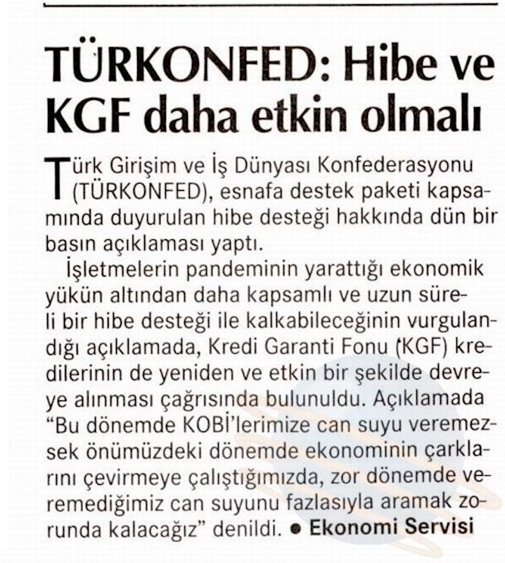 TÜRKONFED Hibe Ve Kgf Kredisi Cagrisina Iliskin Basin Aciklamasi 20 Mayis 2021 - 4