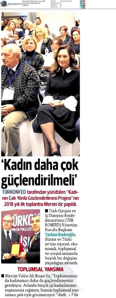 TÜRKONFED İDK Giskad Kadinin Cok Yonlu Guclendirilmesi Projesi Mersin Toplantısı Medya Yansimalari 26 Ocak 2018 Mersin - 3