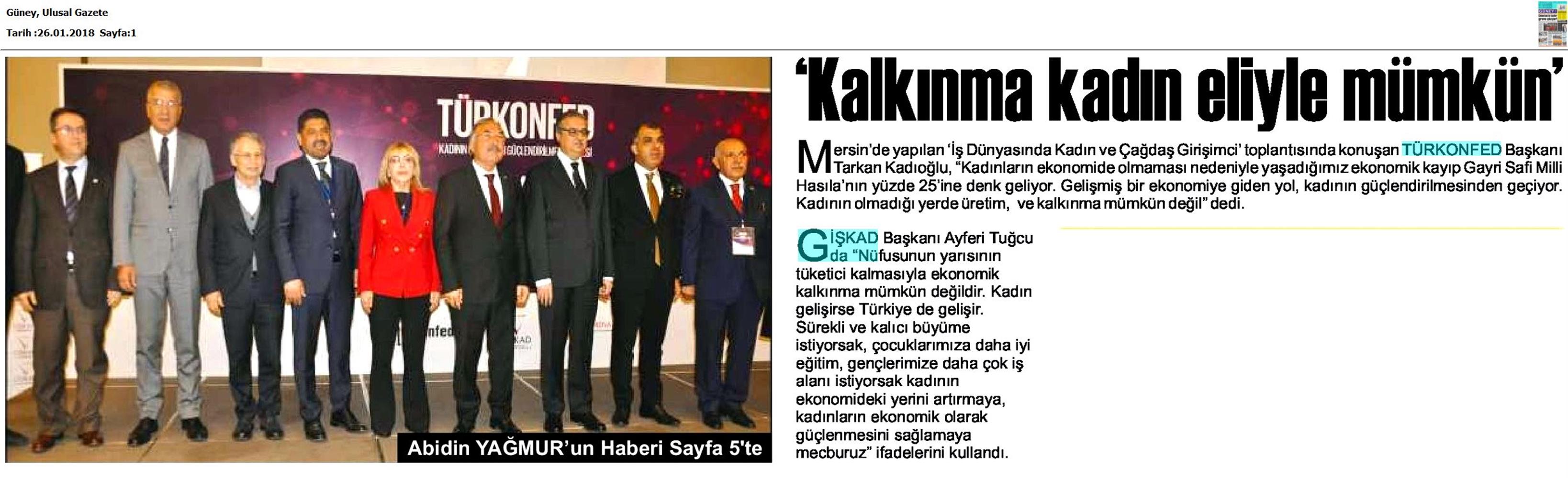 TÜRKONFED İDK Giskad Kadinin Cok Yonlu Guclendirilmesi Projesi Mersin Toplantısı Medya Yansimalari 26 Ocak 2018 Mersin - 16