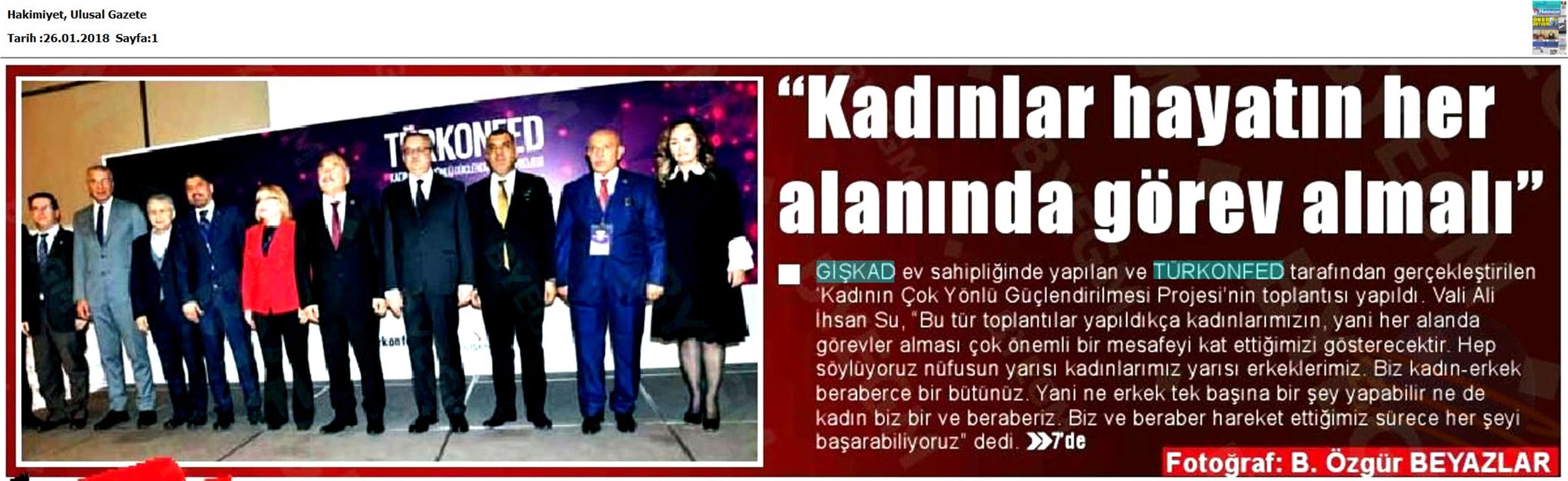 TÜRKONFED İDK Giskad Kadinin Cok Yonlu Guclendirilmesi Projesi Mersin Toplantısı Medya Yansimalari 26 Ocak 2018 Mersin - 30