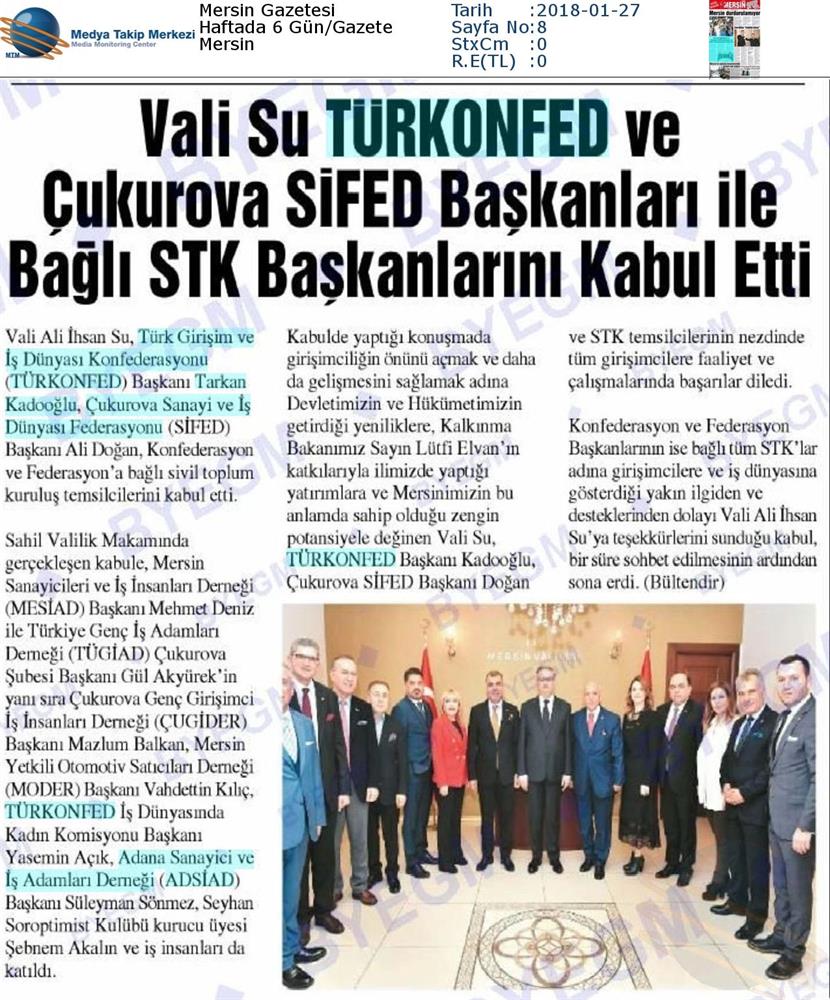 TÜRKONFED İDK Giskad Kadinin Cok Yonlu Guclendirilmesi Projesi Mersin Toplantısı Medya Yansimalari 26 Ocak 2018 Mersin - 31