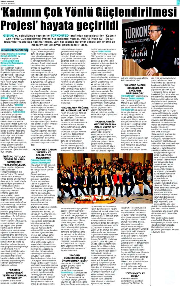 TÜRKONFED İDK Giskad Kadinin Cok Yonlu Guclendirilmesi Projesi Mersin Toplantısı Medya Yansimalari 26 Ocak 2018 Mersin - 34