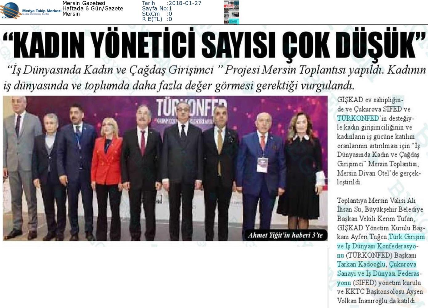 TÜRKONFED İDK Giskad Kadinin Cok Yonlu Guclendirilmesi Projesi Mersin Toplantısı Medya Yansimalari 26 Ocak 2018 Mersin - 36