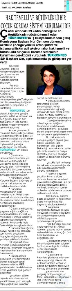 TÜRKONFED İDK Başkani Nur Ger Den Cocuk Istismari Ve Siddetine Yonelik Aciklama 07 Temmuz 2018 - 4