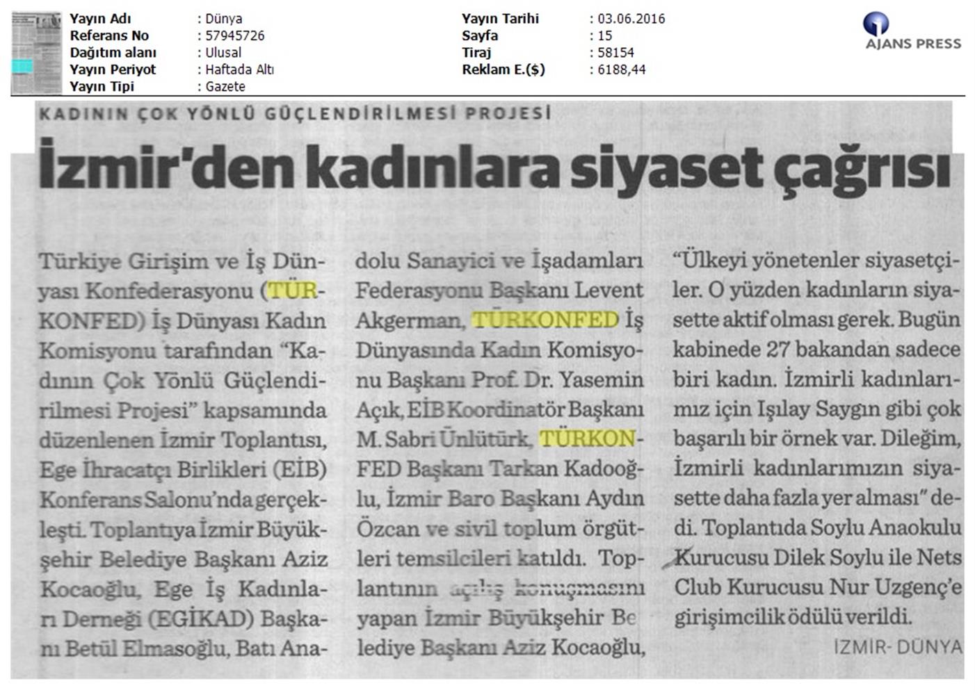 TÜRKONFED İDK Komisyonu Kadinin Cok Yonlu Guclendirilmesi Projesi Izmir - 14