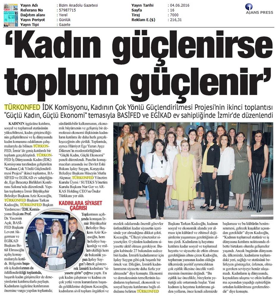TÜRKONFED İDK Komisyonu Kadinin Cok Yonlu Guclendirilmesi Projesi Izmir - 16