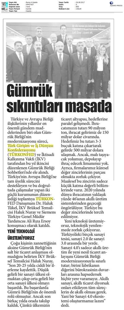 TÜRKONFED Ikv Gumruk Birligi Sohbetleri Medya Yansimalari 24 Agustos 2017 Istanbul - 15