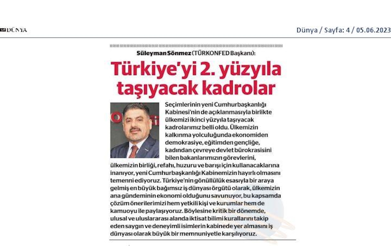 TÜRKONFED Kabine Toplantısı Basin Aciklamasi 4 Haziran 2023 - 12