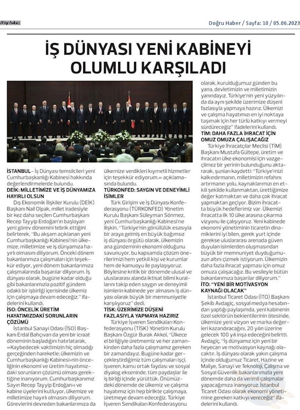TÜRKONFED Kabine Toplantısı Basin Aciklamasi 4 Haziran 2023 - 13