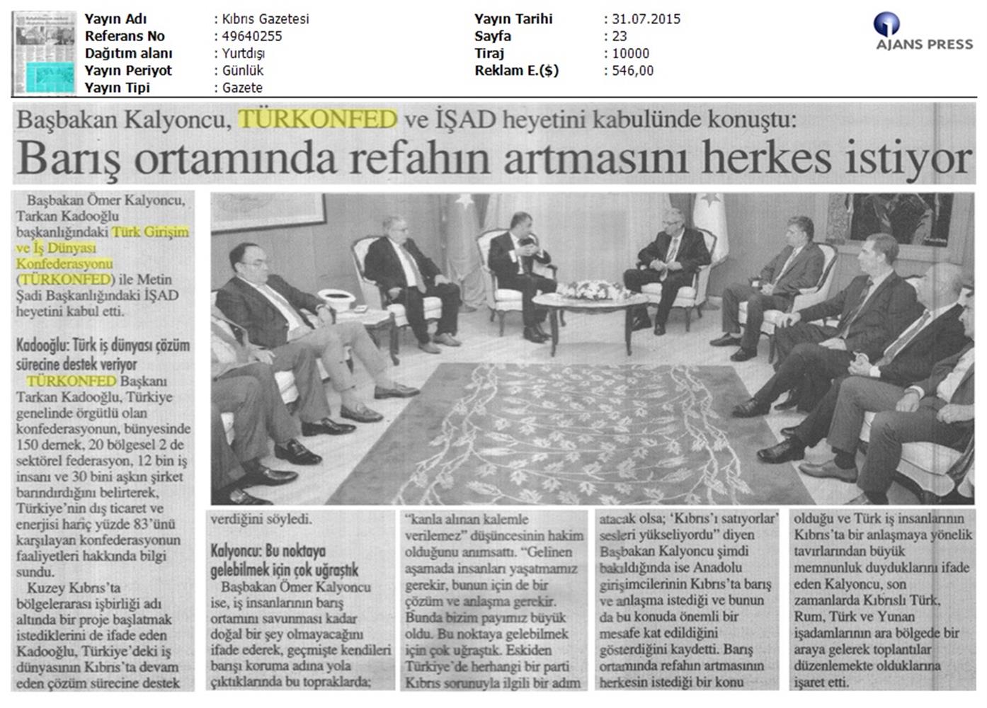 TÜRKONFED Koalisyon Aciklamasi Basin Yansimalari - 95