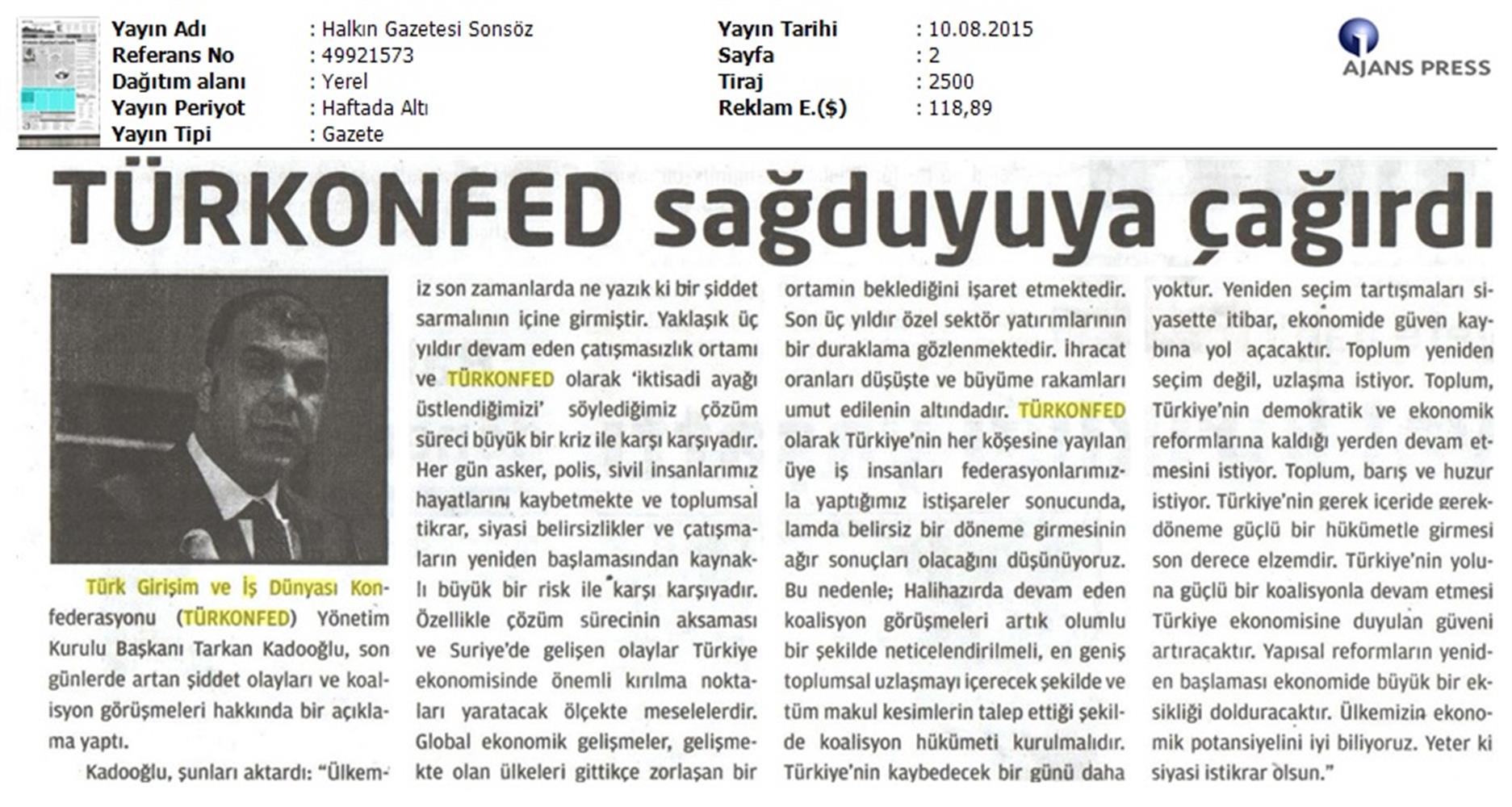 TÜRKONFED Koalisyon Aciklamasi Basin Yansimalari - 107