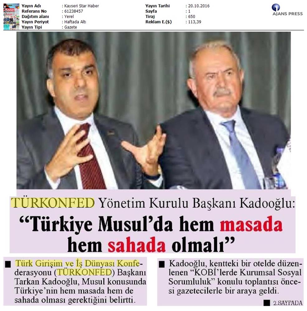 TÜRKONFED Kss Anadolu Toplantilari Kayseri 19 Ekim 2016 - 2