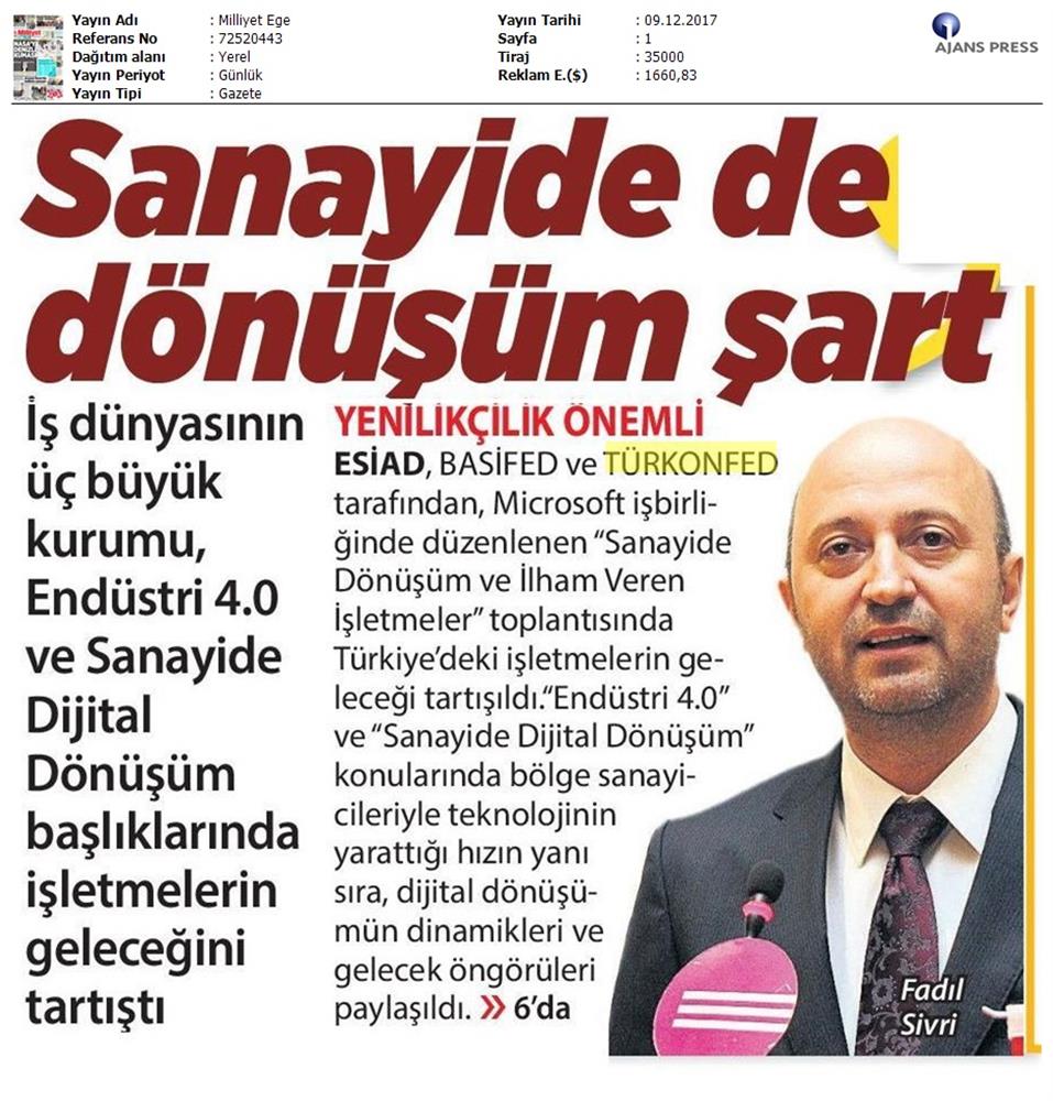 TÜRKONFED Microsoft Esiad Dijital Dönüşüm Toplantısı Medya Yansimalari 8 10 Aralik 2017 - 8